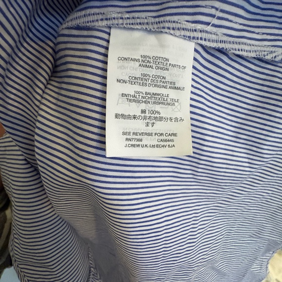 J. Crew Striped Button-Up Popover Shirt in Blue & White - Picture 4 of 4